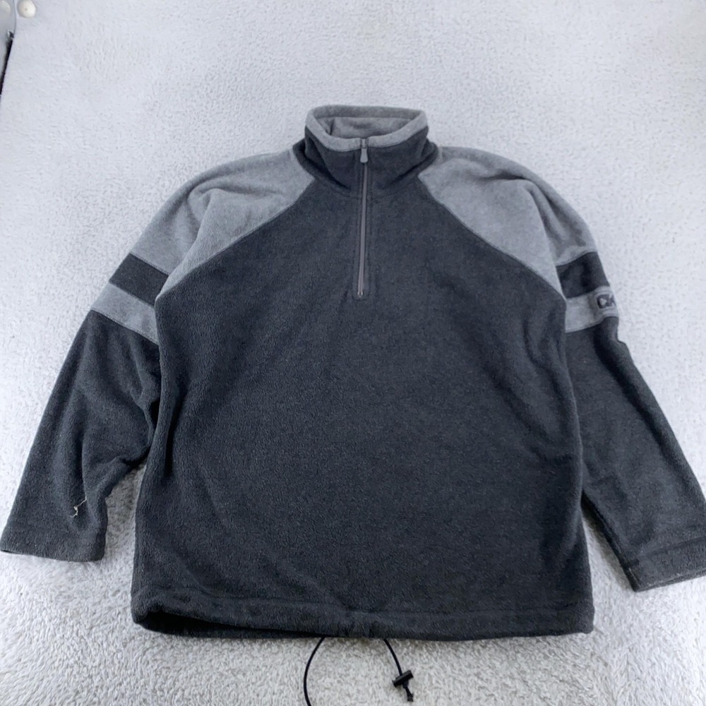Vtg Calvin Klein Jeans Half Zip Fleece Sweater Mens Large Colorblock Drawstring